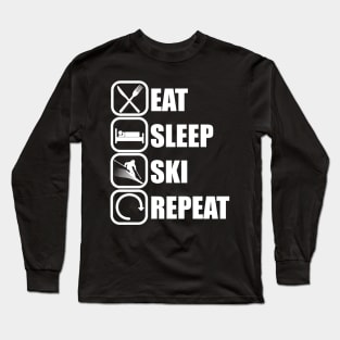 Eat Sleep Ski Repeat Long Sleeve T-Shirt